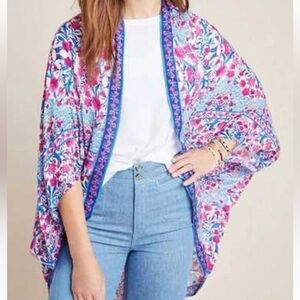 Anthropologie Floral Kimono Cardigan